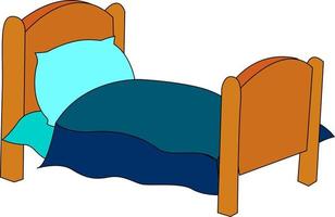 comfortabel bed, illustratie, vector Aan wit achtergrond.