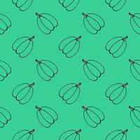 groen pompoen , naadloos patroon Aan een groen achtergrond. vector