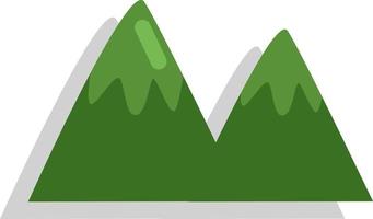 groen berg, illustratie, vector, Aan een wit achtergrond. vector
