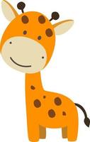 schattig baby giraffe, illustratie, vector Aan wit achtergrond.