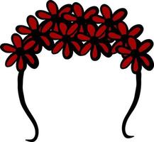 bloemen haarband, illustratie, vector Aan wit achtergrond.