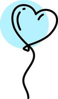 blauw hart vormig ballon, illustratie, Aan een wit achtergrond. vector