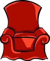 rood fauteuil, illustratie, vector Aan wit achtergrond.