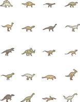 dinosaurussen icoon pak, illustratie, vector Aan een wit achtergrond.