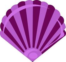 Purper schelp, illustratie, vector Aan wit achtergrond.