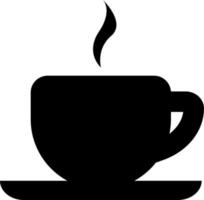 koffie in een zwart beker, illustratie, vector Aan een wit achtergrond