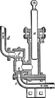 stoommachine dwingen pomp, wijnoogst illustratie. vector