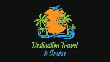 modern op reis buitenshuis avontuur zee strand zomer vakantie logo ontwerp sjabloon vector