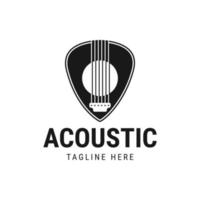 akoestisch gitaar logo retro hipster . gitaar logo Aan wit achtergrond . muziek- logo ontwerp sjabloon vector