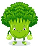 schattig broccoli mascotte karakter vector illustratie