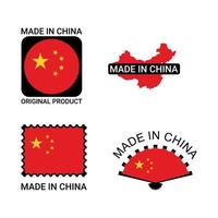 labels van made in china vector