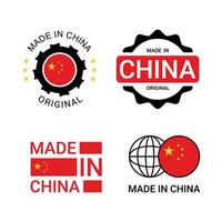 labels van made in china vector