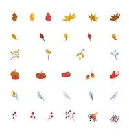 herfst bladeren en bessen verzameling vector illustratie
