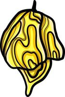 geel peper droog, illustratie, vector Aan wit achtergrond.