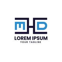 brief mhd creatief logo ontwerp vector