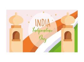 gelukkige onafhankelijkheidsdag india poster vector