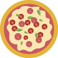 pizza, illustratie, vector Aan wit achtergrond.