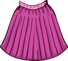 roze kort rok, illustratie, vector Aan wit achtergrond.
