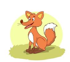 cartoonesk vector illustratie van een schattig vos