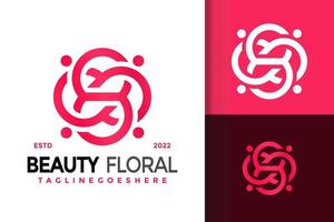 luxe schoonheid bloemen logo ontwerp, merk identiteit logos vector, modern logo, logo ontwerpen vector illustratie sjabloon