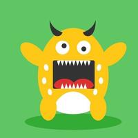 geel monster, illustratie, vector Aan wit achtergrond.