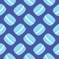 licht blauw macaron ,naadloos patroon Aan blauw achtergrond. vector