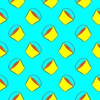 geel emmer, naadloos patroon Aan blauw achtergrond. vector
