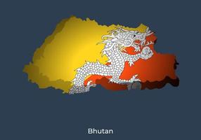 Bhutan vlag. papier besnoeiing stijl ontwerp van officieel wereld vlag. fit voor banier, achtergrond, poster, jubileum sjabloon, festival vakantie, onafhankelijk dag. vector eps 10