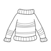 warm trui van prima garen de eenvoudig model- schets voor kleur Aan een wit achtergrond. gemakkelijk tekenfilm vector icoon