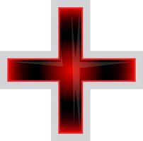 rood en zwart Grieks kruis vector illustratie Aan een wit achtergrond