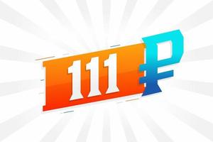 111 roebel symbool stoutmoedig tekst vector afbeelding. 111 Russisch roebel valuta teken vector illustratie