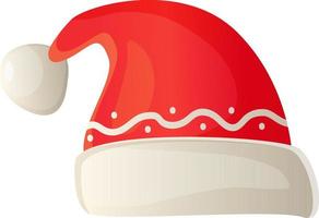 Kerstmis de kerstman kostuum hoed in tekenfilm stijl. vector