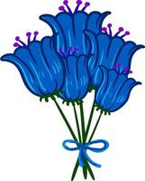 blauw bloemen boeket, illustratie, vector Aan wit achtergrond