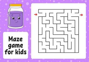 doolhof spel voor kinderen. grappig labyrint. werkzaamheid werkblad. puzzel voor kinderen. tekenfilm stijl. logisch raadsel. vector illustratie.