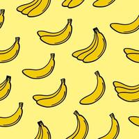 hand- getrokken banaan naadloos patroon vector