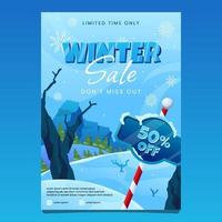 winter promo uitverkoop poster vector