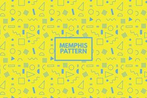 meetkundig schets vormen. Memphis 80s 90s retro stijl. naadloos herhaling vector patroon. abstract geel achtergrond