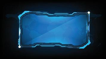 abstracte futuristische achtergrond van blauwe gloeiende technologie sci fi frame hud ui vector