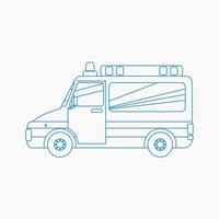 bewerkbare geïsoleerd kant visie ambulance auto vector illustratie in schets stijl voor gezondheidszorg en medisch verwant doeleinden