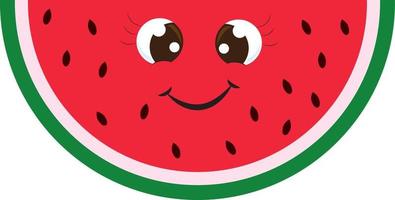 gelukkig watermeloen, illustratie, vector Aan wit achtergrond.
