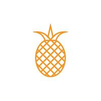 eps10 oranje vector ananas met bladeren lijn kunst icoon geïsoleerd Aan wit achtergrond. ananas schets symbool in een gemakkelijk vlak modieus modern stijl voor uw website ontwerp, logo, en mobiel toepassing