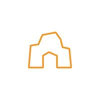 eps10 oranje vector prehistorisch grot huis lijn kunst icoon geïsoleerd Aan wit achtergrond. steen leeftijd schets symbool in een gemakkelijk vlak modieus modern stijl voor uw website ontwerp, logo, en mobiel app