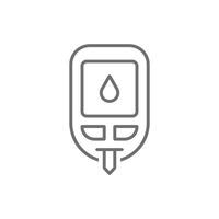 eps10 grijs vector bloed suiker toezicht houden systeem lijn icoon geïsoleerd Aan wit achtergrond. glucometer schets symbool in een gemakkelijk vlak modieus modern stijl voor uw website ontwerp, logo, en mobiel app