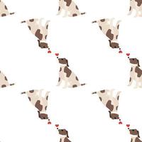 schattige honden jack russell terrier. fanatieke dieren. vector hand getekende naadloze patroon. perfect voor baby, kinderkleding, printontwerp, textiel. witte achtergrond.