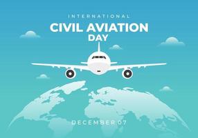 Internationale civiel luchtvaart dag achtergrond gevierd Aan vector