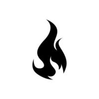 brand vlam icoon, zwart icoon geïsoleerd Aan wit achtergrond vector