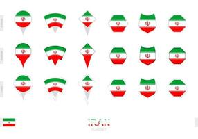 verzameling van de ik rende vlag in verschillend vormen en met drie verschillend Effecten. vector