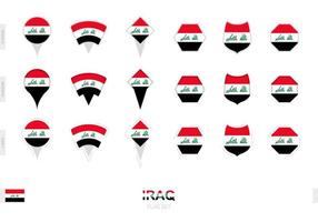 verzameling van de Irak vlag in verschillend vormen en met drie verschillend Effecten. vector