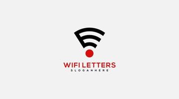 brief e Wifi logo ontwerp vector sjabloon