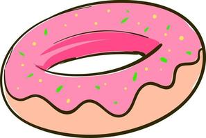 roze donut, illustratie, vector Aan wit achtergrond